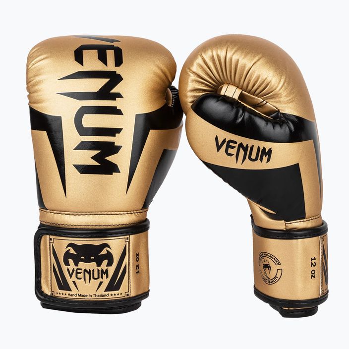 Рукавиці боксерські чоловічі Venum Elite золотисто-чорні 1392-449 7