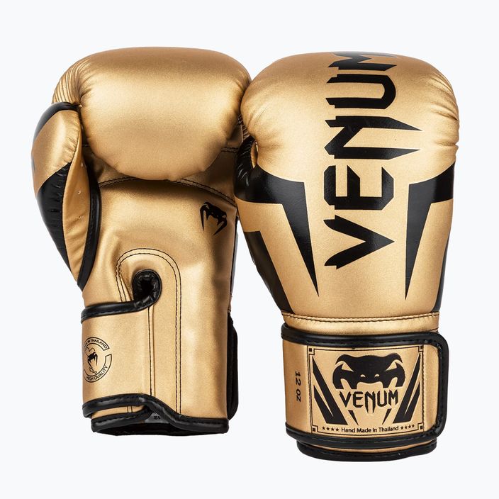 Рукавиці боксерські чоловічі Venum Elite золотисто-чорні 1392-449 8