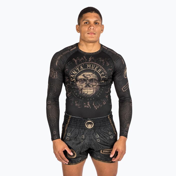 Рашгард Лонгслів чоловічий Venum Santa Muerte Dark Side black/brown