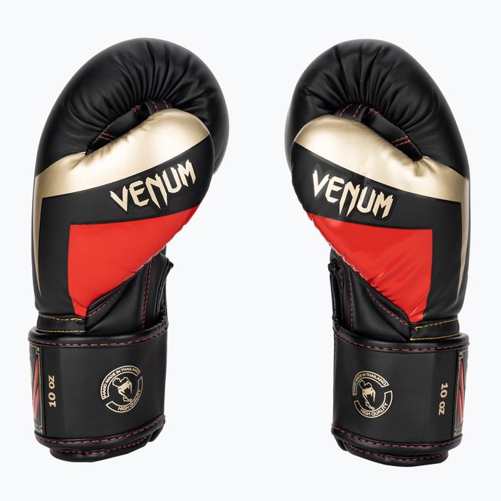 Рукавиці боксерські Venum Elite black/gold/red 3
