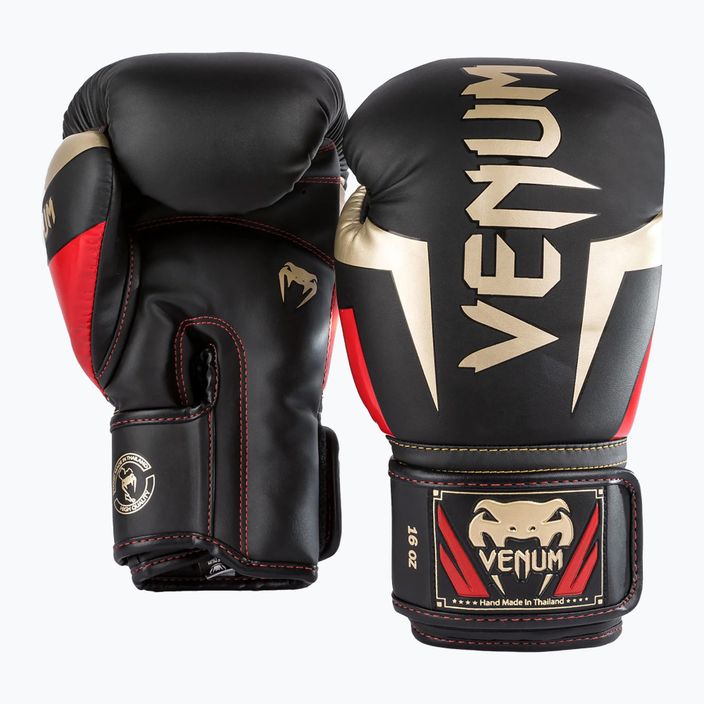 Рукавиці боксерські Venum Elite black/gold/red 5