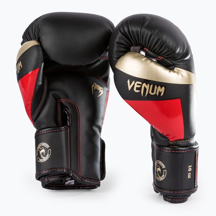 Рукавиці боксерські Venum Elite black/gold/red 6