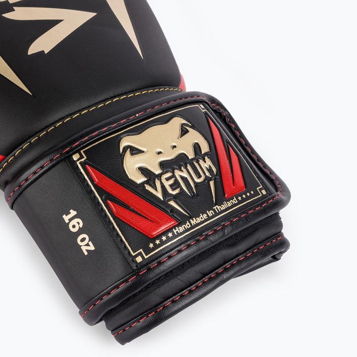 Рукавиці боксерські Venum Elite black/gold/red 7