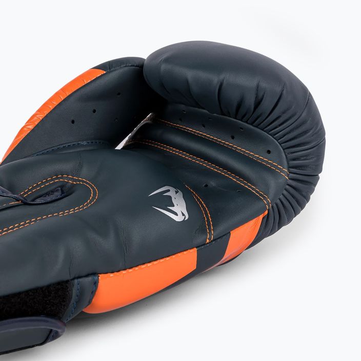 Боксерські рукавички Venum Elite темно-сині/сріблясті/помаранчеві 7
