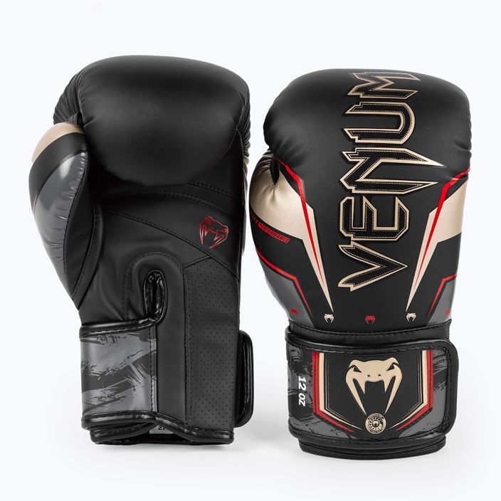 Боксерські рукавички Venum Elite Evo чорні / золоті 2