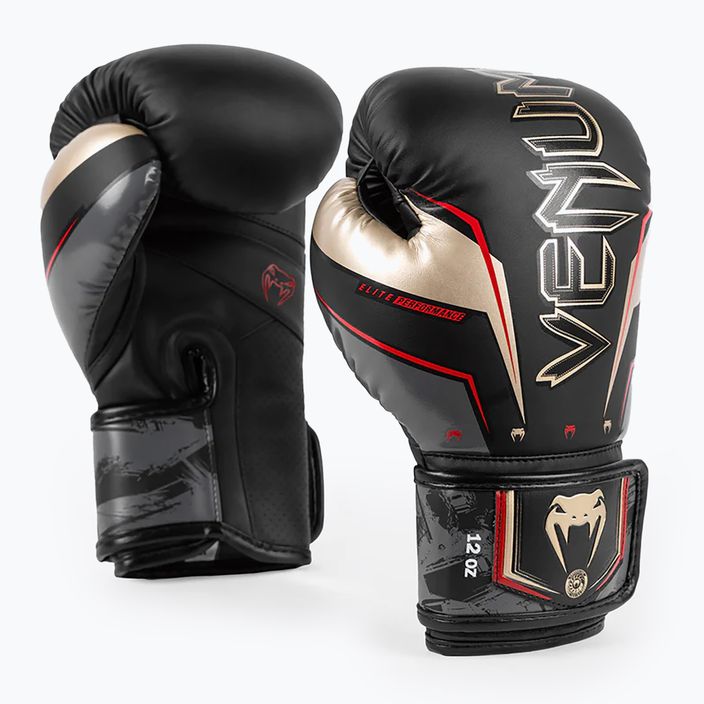 Боксерські рукавички Venum Elite Evo чорні / золоті 3
