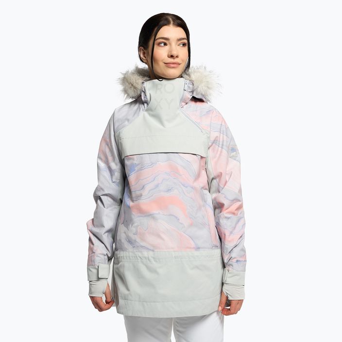 Куртка сноубордична жіноча ROXY Chloe Kim Overhead gray violet marble