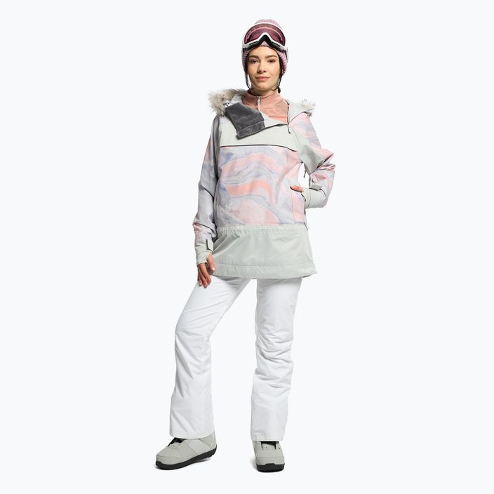 Куртка сноубордична жіноча ROXY Chloe Kim Overhead gray violet marble 2