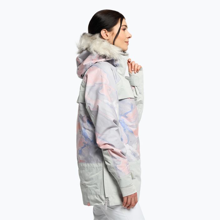 Куртка сноубордична жіноча ROXY Chloe Kim Overhead gray violet marble 3