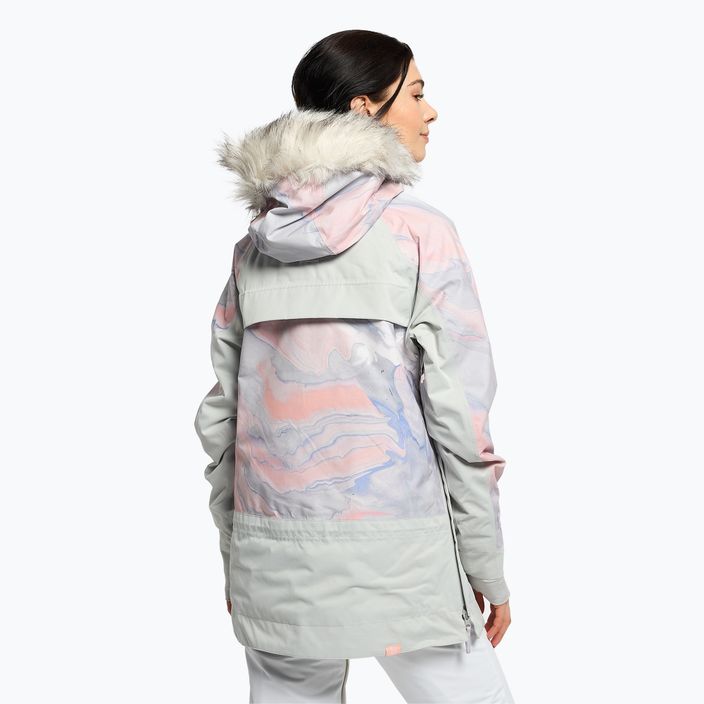 Куртка сноубордична жіноча ROXY Chloe Kim Overhead gray violet marble 4