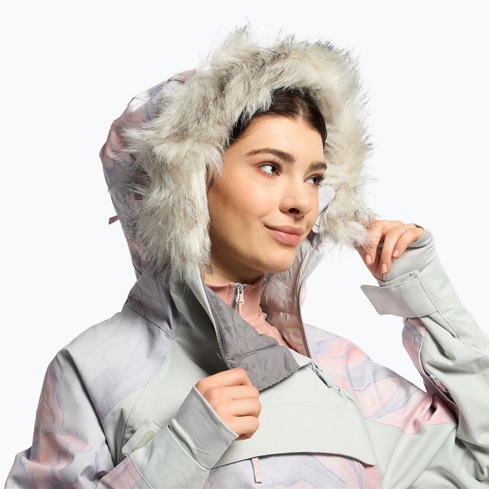 Куртка сноубордична жіноча ROXY Chloe Kim Overhead gray violet marble 6