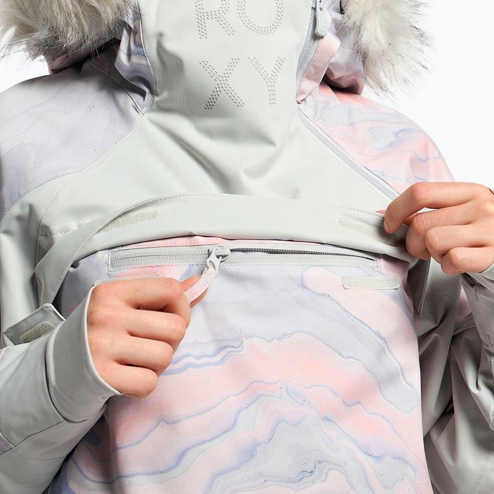 Куртка сноубордична жіноча ROXY Chloe Kim Overhead gray violet marble 9