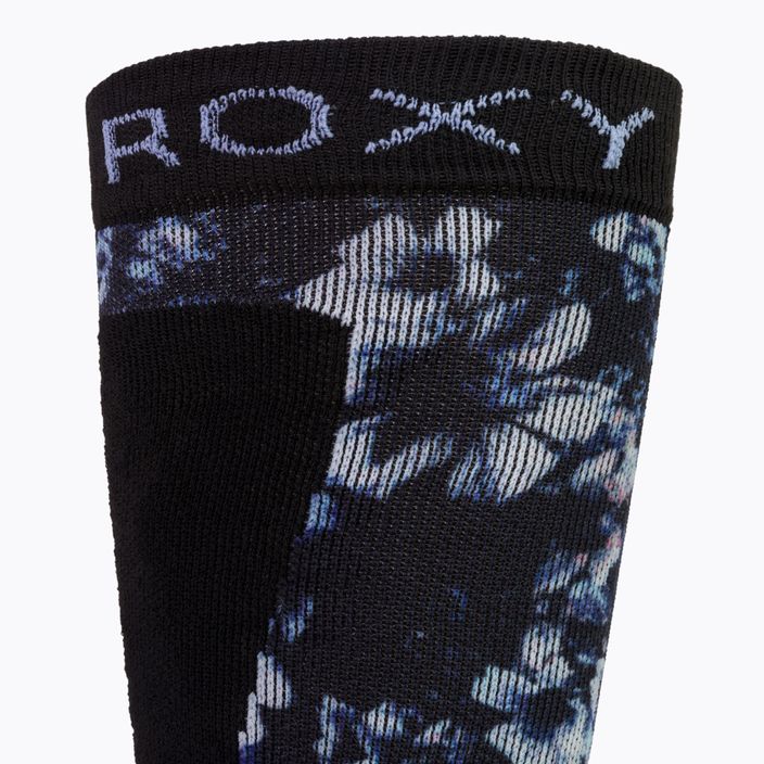 Шкарпетки сноубордичні жіночі ROXY Paloma true black black flowers 4
