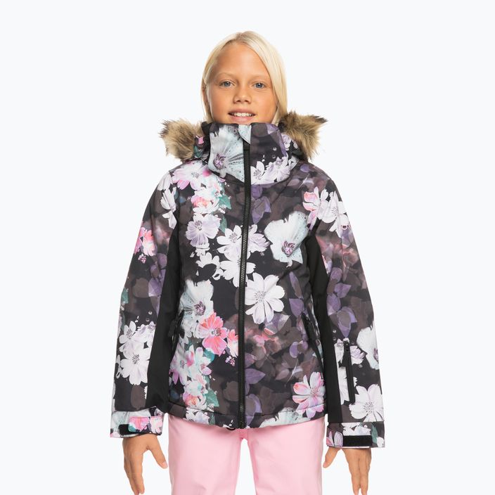 Дитяча сноубордична куртка ROXY Jet Ski Girl true black blurred flower