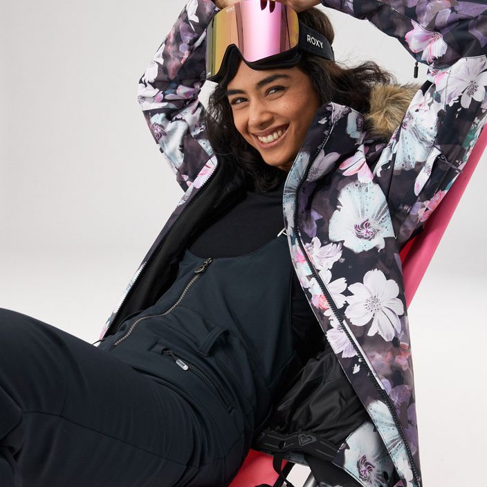 Жіноча сноубордична куртка ROXY Jet Ski true black blurred flower 14