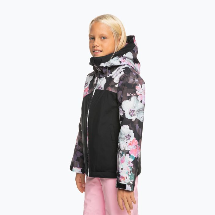 Дитяча сноубордична куртка ROXY Greywood Girl true black blurred flower 2