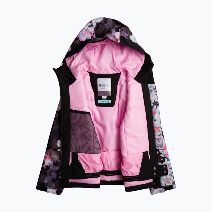 Дитяча сноубордична куртка ROXY Greywood Girl true black blurred flower 9