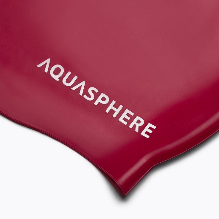 Шапочка для плавання Aquasphere Plain Silicon dark pink/white 2