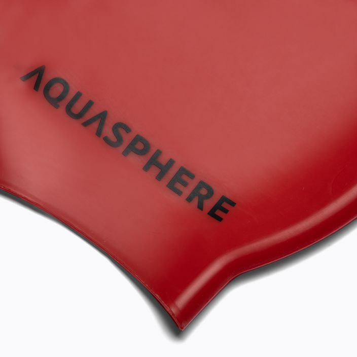 Шапочка для плавання Aquasphere Plain Silicon red/black 2