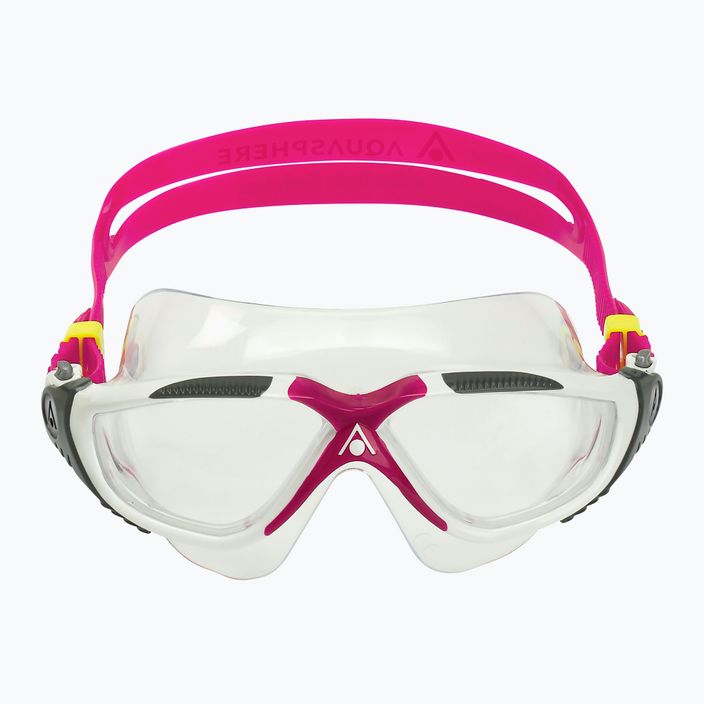 Прозора маска для плавання Aquasphere Vista біла/малина/лінзи 3
