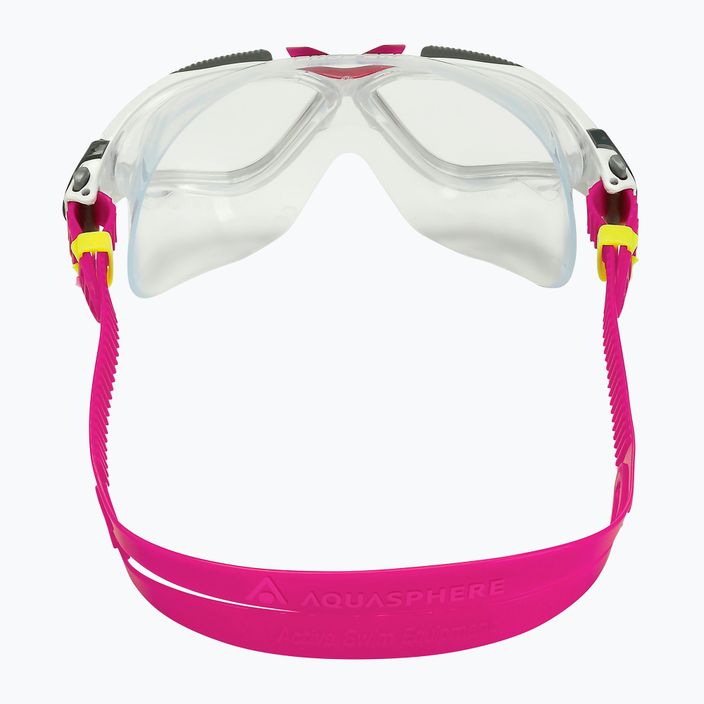 Прозора маска для плавання Aquasphere Vista біла/малина/лінзи 4