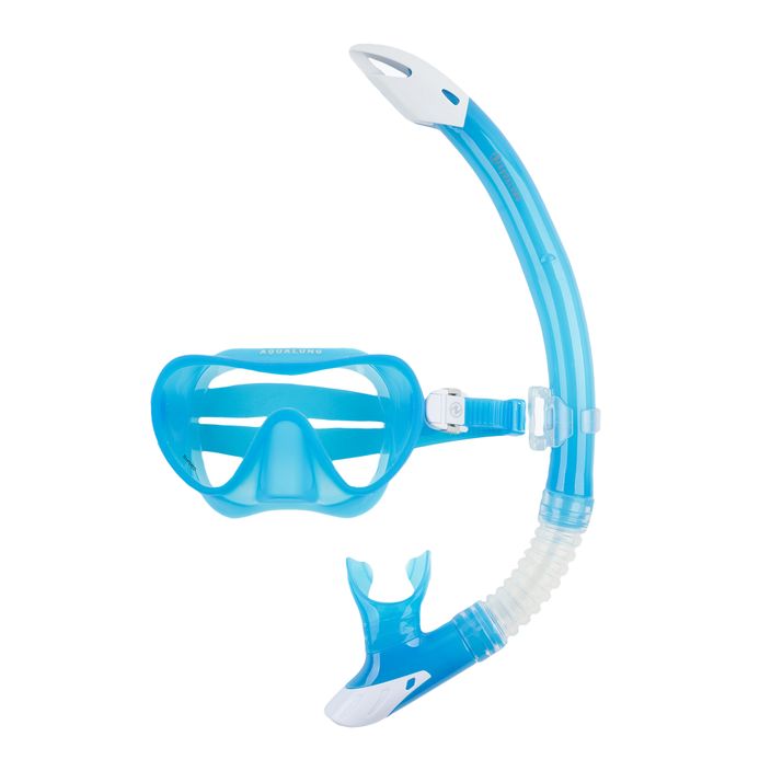 Маска для підводного плавання Aqualung Combo Nabul + комплект синя/біла трубка 2