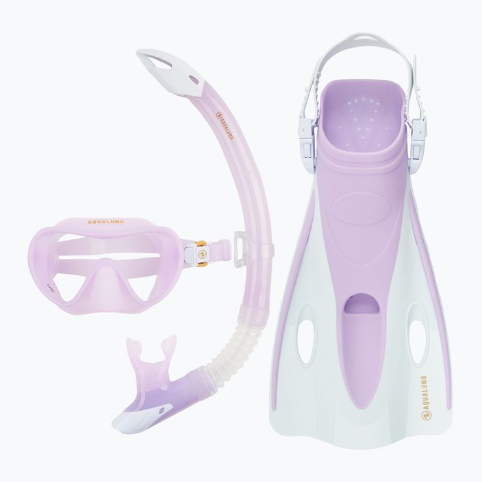 Набір для підводного плавання Aqualung Nabul маска + трубка + ласти напівпрозора фіолетова