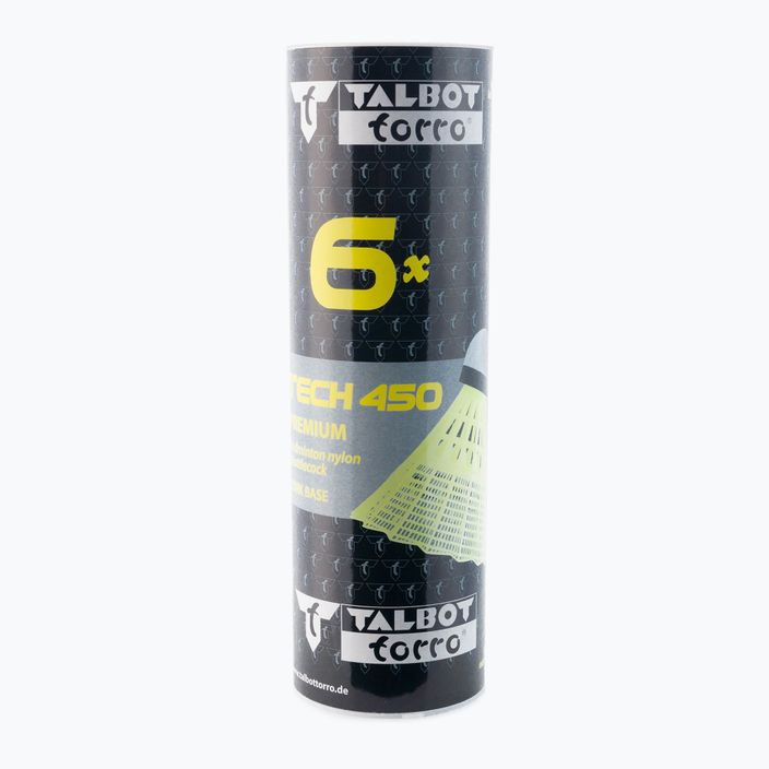 Волани для бадмінтону Talbot-Torro Tech 450, Premium Nylon 6 шт. жовті 469083