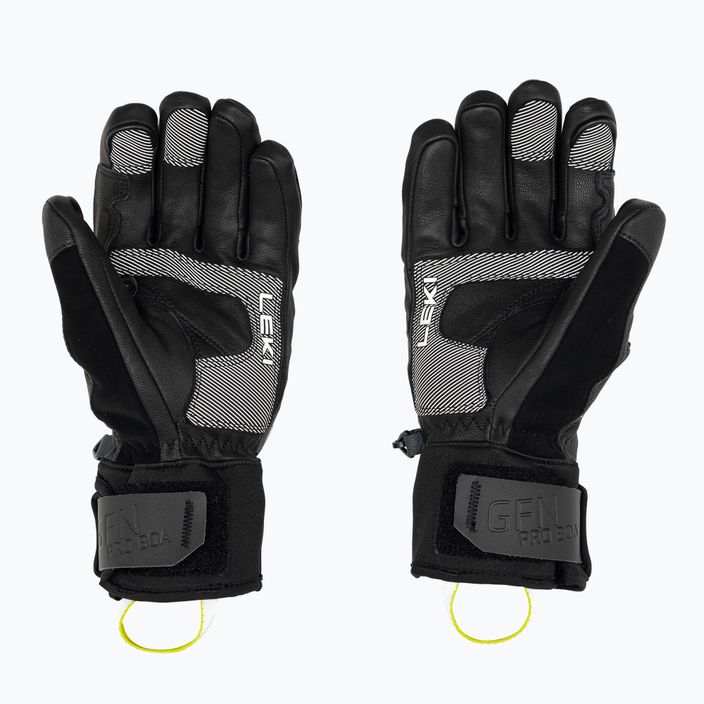 Чоловічі гірськолижні рукавиці LEKI Griffin Tune 3D Boa чорний/графіт/крижаний лимон 2