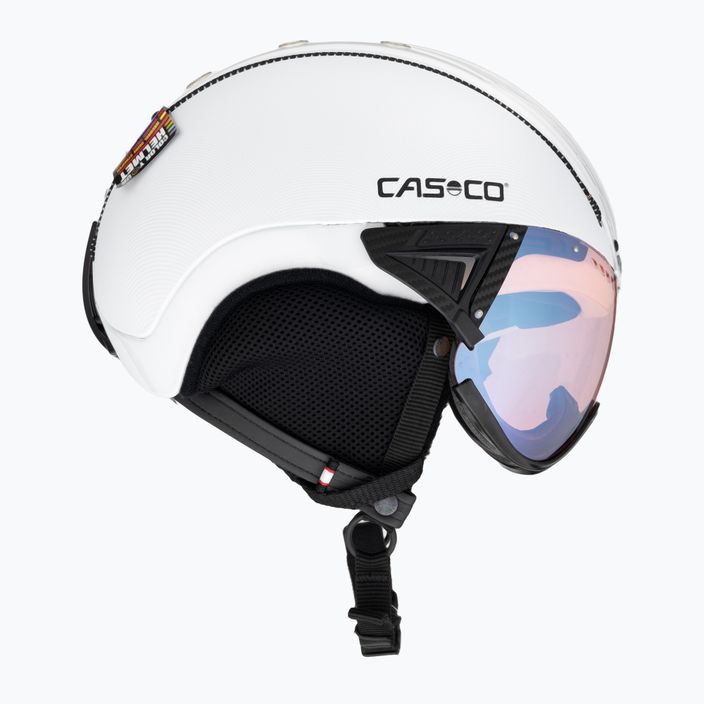 Гірськолижний шолом CASCO SP-2 Photomatic Visor структурований білий глянцевий 4