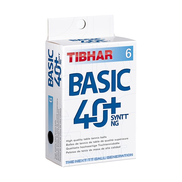 М'ячі для настільного тенісу Tibhar Basic 40+ SYNTT NG 6 шт білі 2