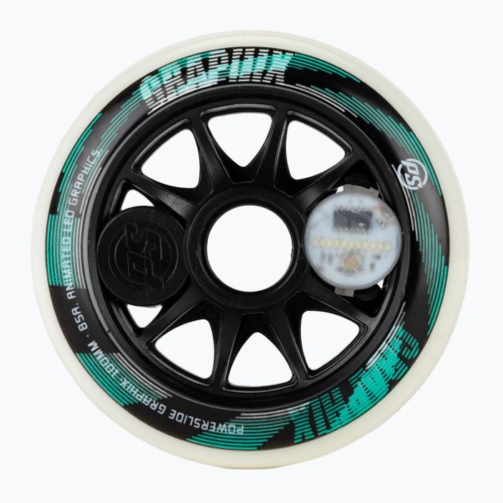 Колеса для роликових ковзанів Powerslide Graphix LED Wheel 100 Right white/black