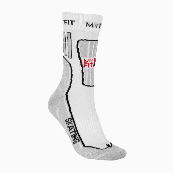 Шкарпетки для фітнесу MYFIT Skating Fitness білі/сірі