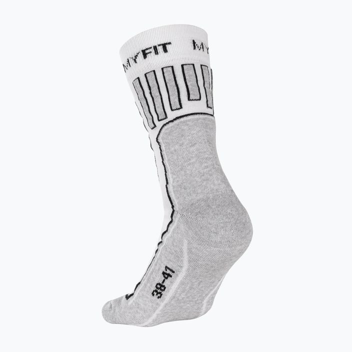 Шкарпетки для фітнесу MYFIT Skating Fitness білі/сірі 2