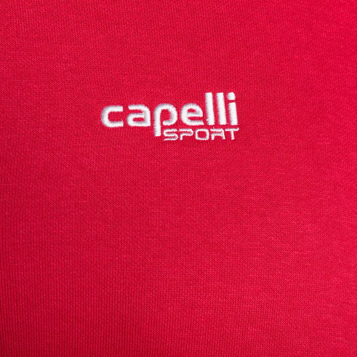 Чоловічий футбольний світшот Capelli Basics Adult на блискавці з капюшоном червоний 3