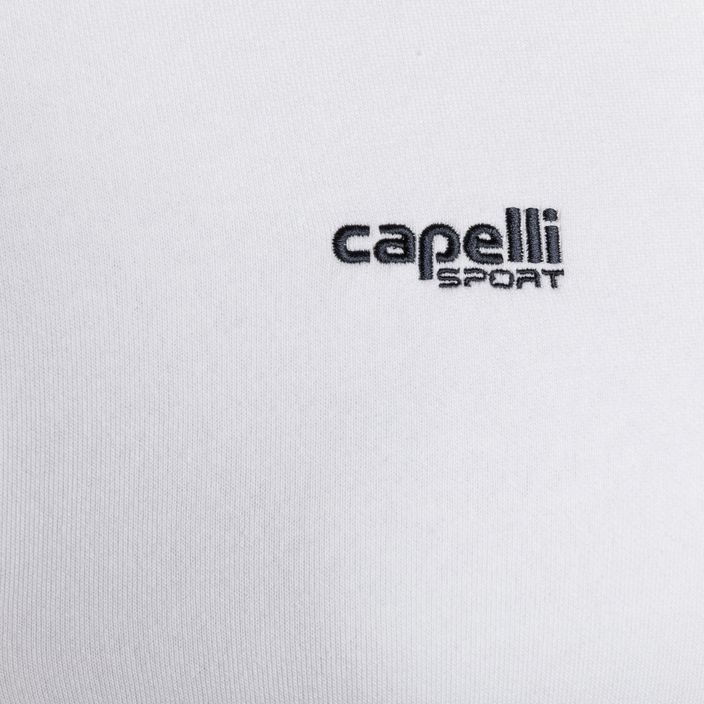 Чоловічий футбольний світшот Capelli Basics на блискавці з капюшоном на блискавці білий 3