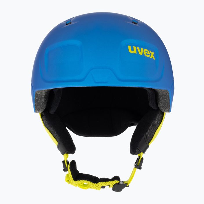 Дитячий гірськолижний шолом UVEX Manic Pro синій/лаймовий матовий 2