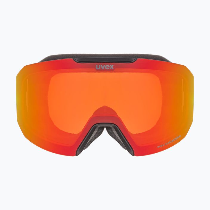 Лижні окуляри UVEX Evidnt Attract CV S2 чорні матові/дзеркально-червоні/контрастно-помаранчеві/прозорі 2