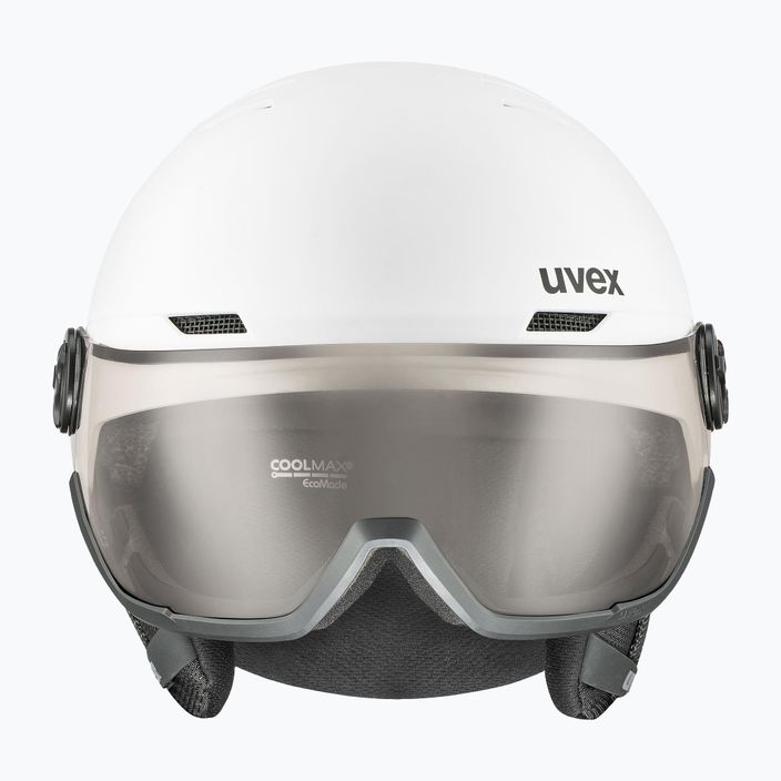 Гірськолижний шолом UVEX Wanted Visor Pro V білий матовий/варіоматовий дим 7