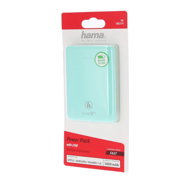 Павербанк Hama Slim 5HD Power Pack 5000 mAh зелений 2