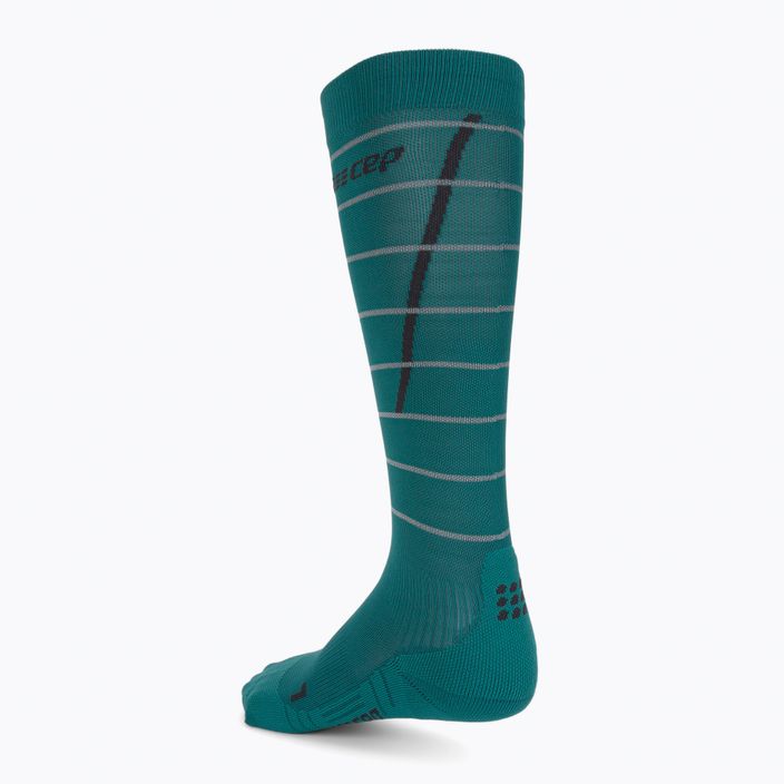 Компресійні шкарпетки для бігу жіночі CEP Reflective зелені WP40GZ 2