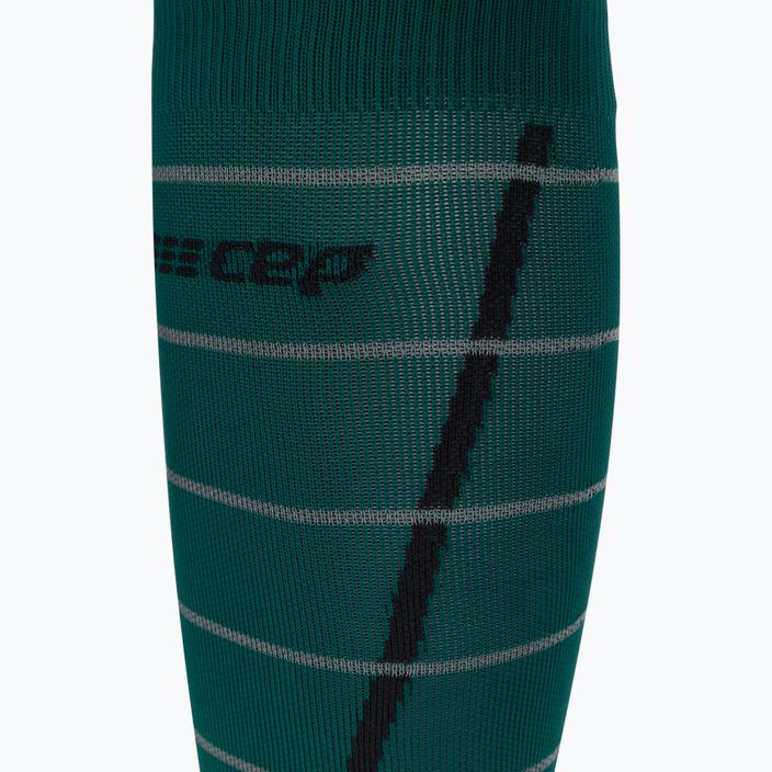 Компресійні шкарпетки для бігу чоловічі CEP Reflective зелені WP50GZ 3