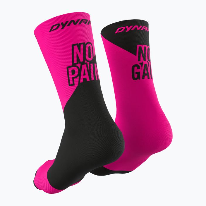 Шкарпетки для бігу DYNAFIT No Pain No Gain SK pink glo/black out 2