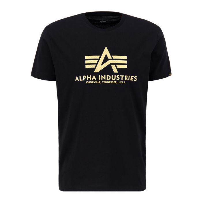 Футболка чоловіча Alpha Industries Basic T Carbon black/gold 2