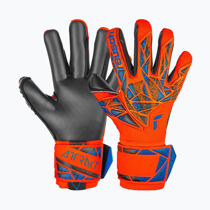 Воротарські рукавиці Reusch Attrakt Duo гіперпомаранчеві/сині/чорні