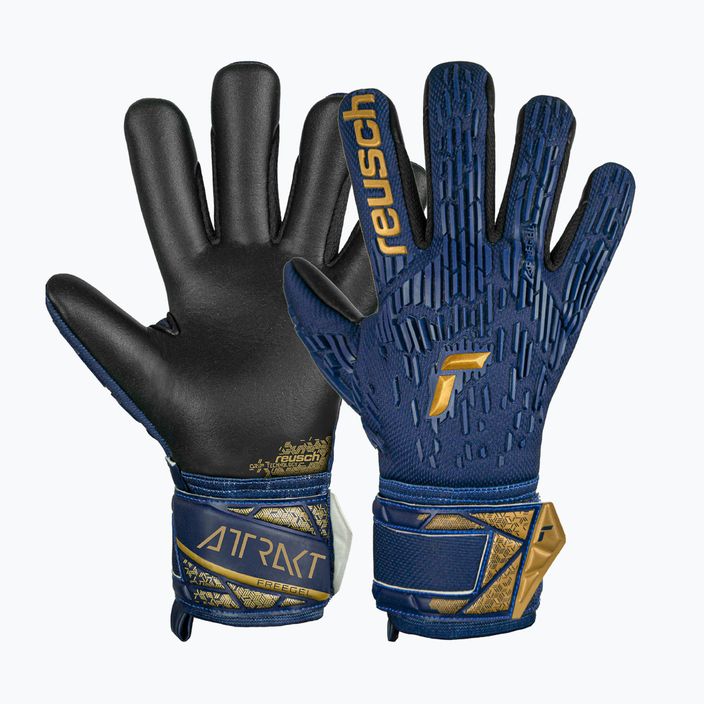 Воротарські рукавиці Reusch Attrakt Freegel Silver преміум сині/золоті/чорні