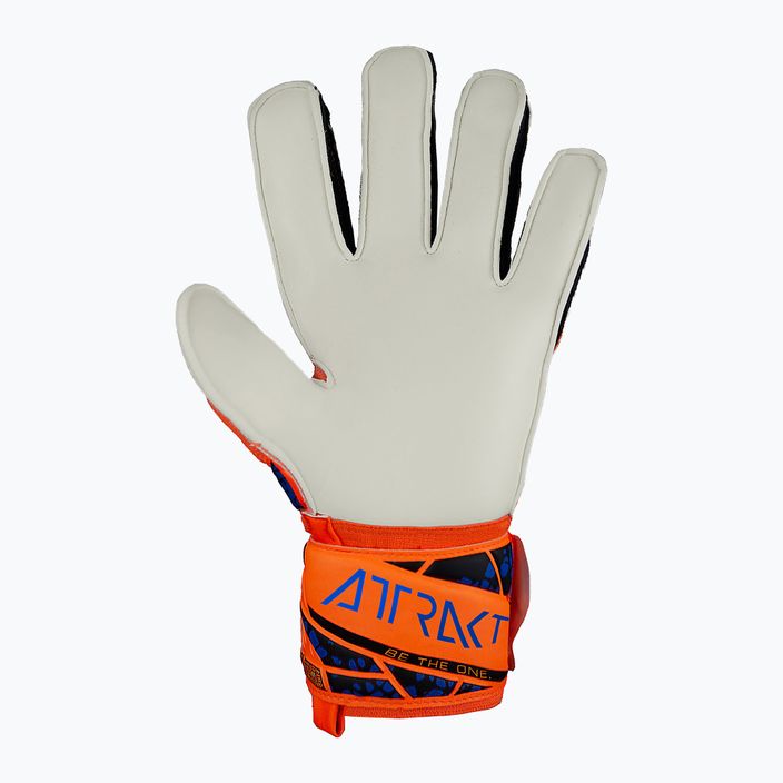 Воротарські рукавиці Reusch Attrakt Solid гіперпомаранчеві/електрично-сині 3