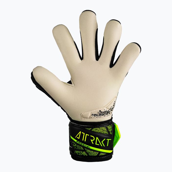 Воротарські рукавиці Reusch Attrakt Freegel Gold Finger Support Junior чорні/безпечно-жовті 3