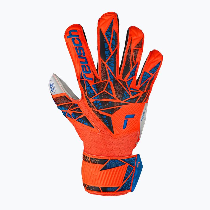 Дитячі воротарські рукавиці Reusch Attrakt Solid Finger Support Junior hyper orng/elec сині 2