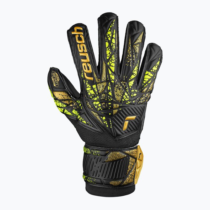 Воротарські рукавиці Reusch Attrakt Infinity Finger Support чорні/золоті/жовті/чорні 2